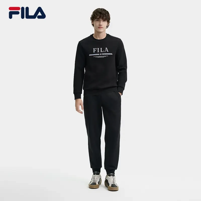 Fila/斐乐男【棉氨卫衣】春季新款内搭套头美式复古长袖F11M448203F
