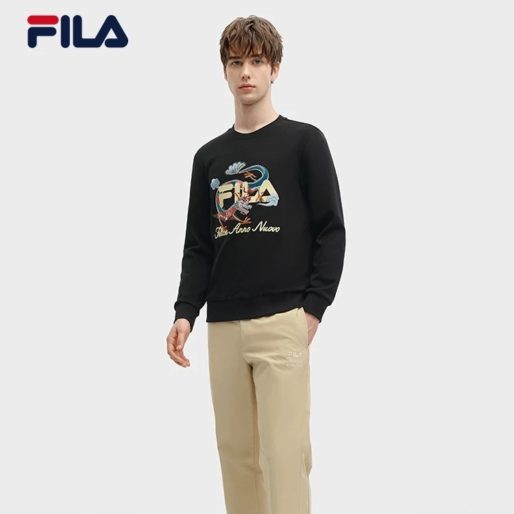 Fila/斐乐【圆领针织长袖套头衫 】 男时尚运动舒适休闲F11M419215F
