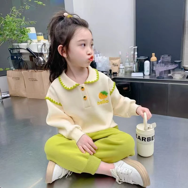 2025春季新款可爱清新卫衣卫裤搭配套装女童