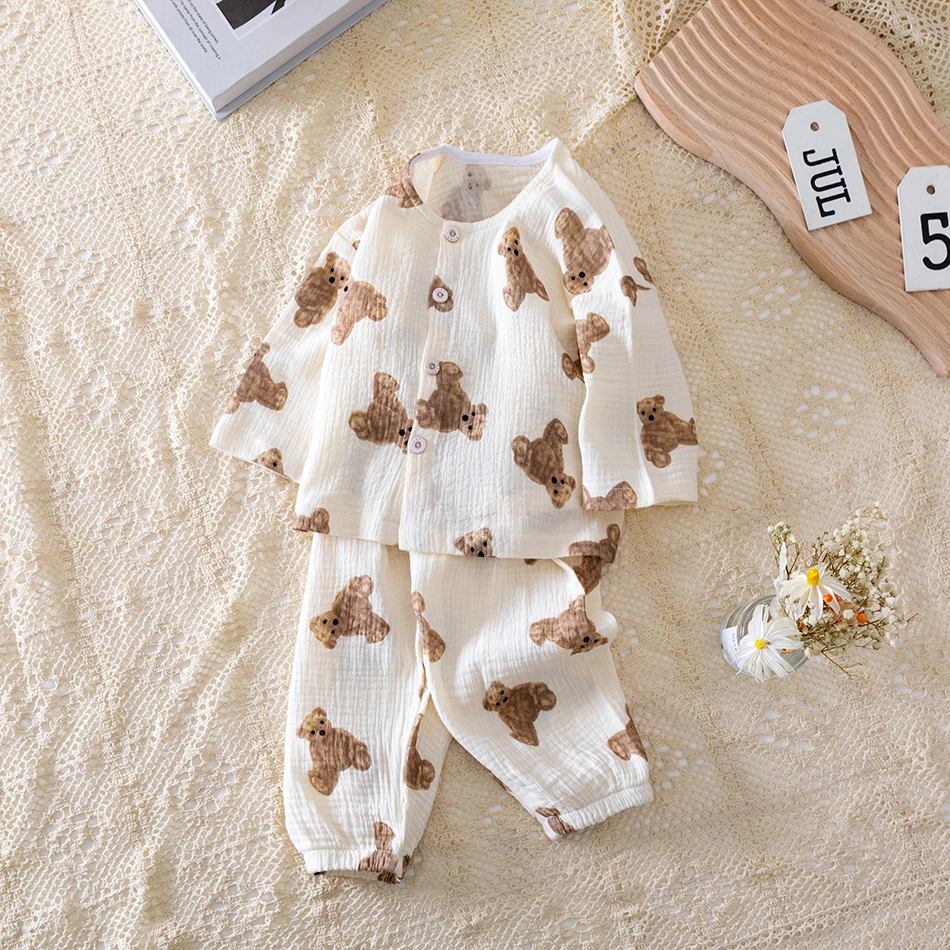 2025夏季纯棉纱布家居服宽松透气吸汗