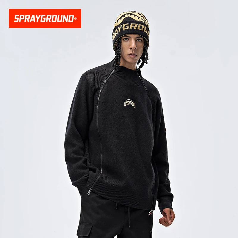 SPRAYGROUND 鲨鱼嘴针织衫双拉链长袖宽松秋冬圆领XB WE030801