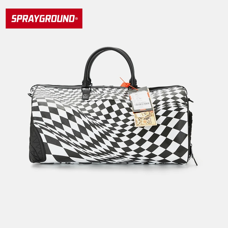 SPRAYGROUND 鲨鱼嘴潮牌包黑白时尚斑马纹白色手提包XB W0725505