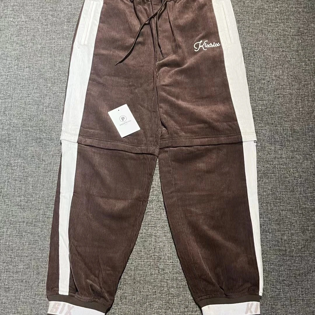 PROPICKS 秋冬新款复古灯芯绒长裤休闲时尚美式刺绣男士拼接撞色