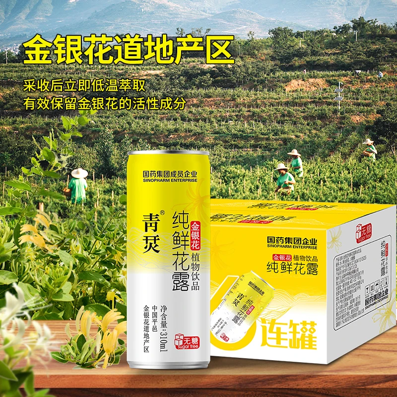 青烎【国药集团】纯金银鲜花露0蔗糖夏季饮品清热消暑饮料包邮