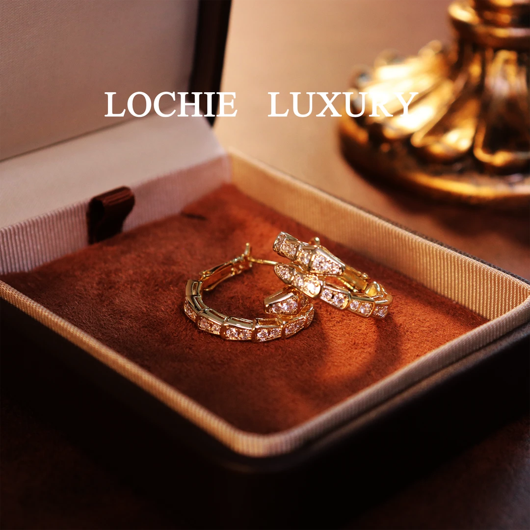 Y002【至诚爱语】复古轻奢高级感蛇形锆石耳钉