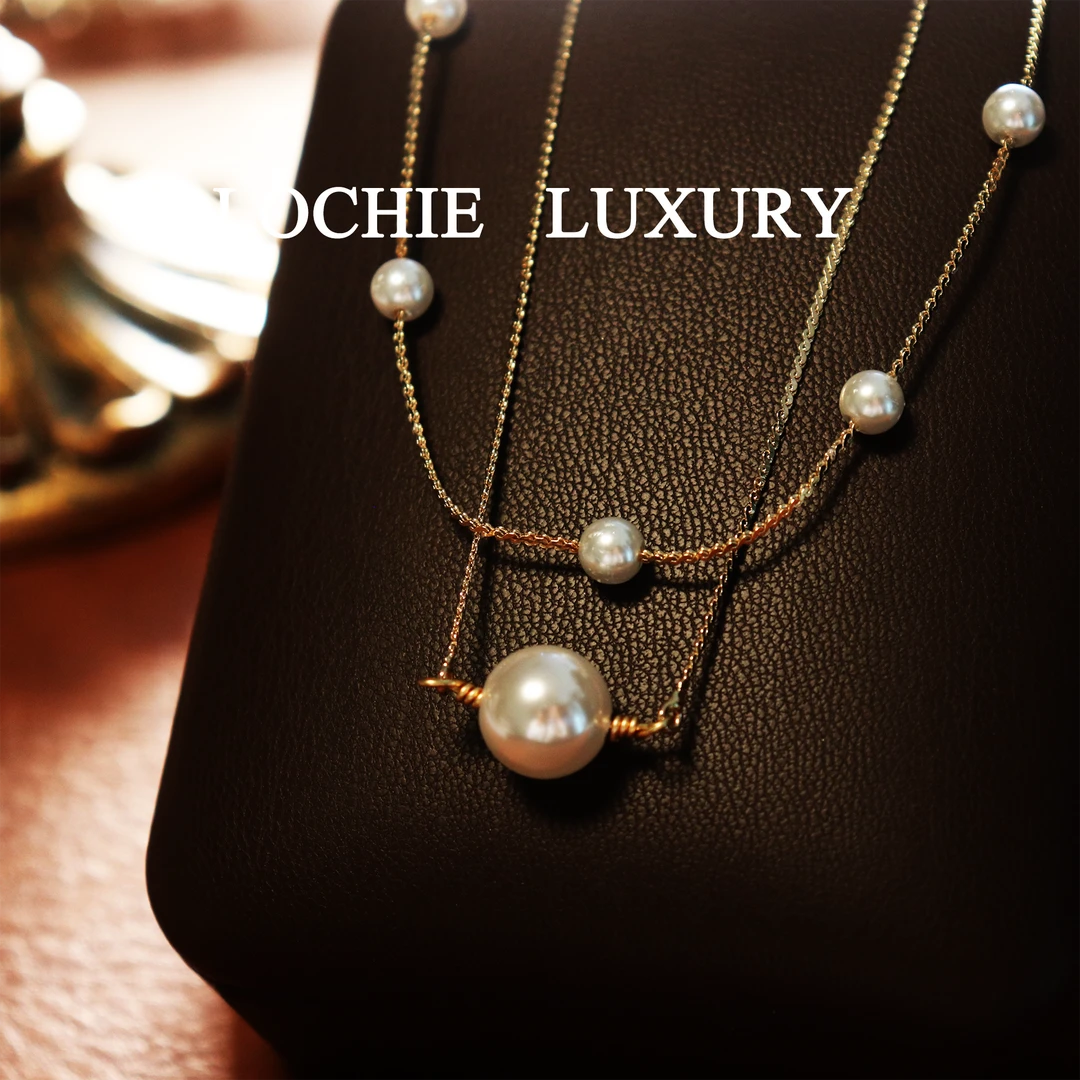 铜合金仿水晶项链 X035【月满西楼】轻奢限定高级感气质珠珠项链