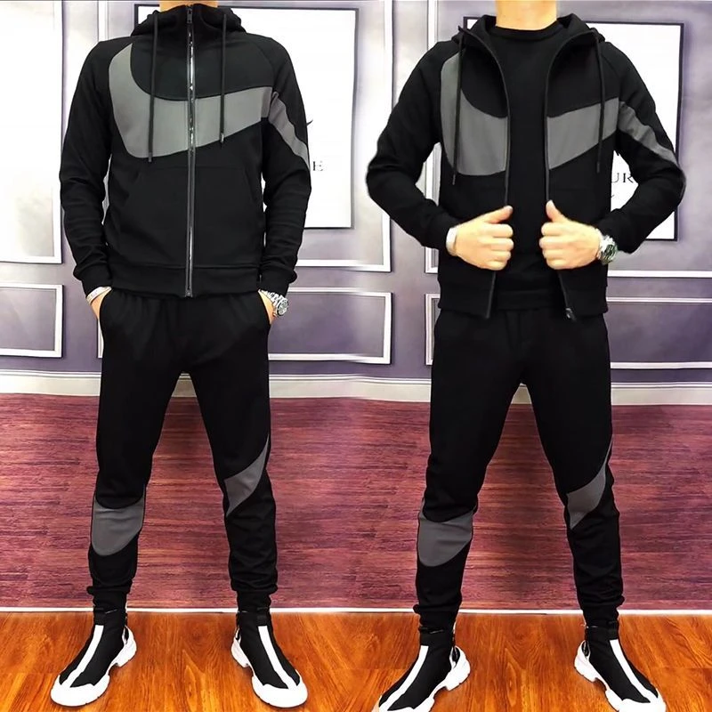 休闲运动套装男士春秋季2025新款潮流帅气时尚搭配一套卫衣外套男