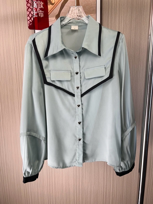 0551品牌撤柜女装剪标时尚设计感翻领百搭气质衬衫