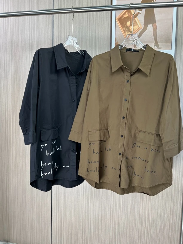 1056品牌撤柜女装yz夏季时尚休闲宽松设计款衬衫