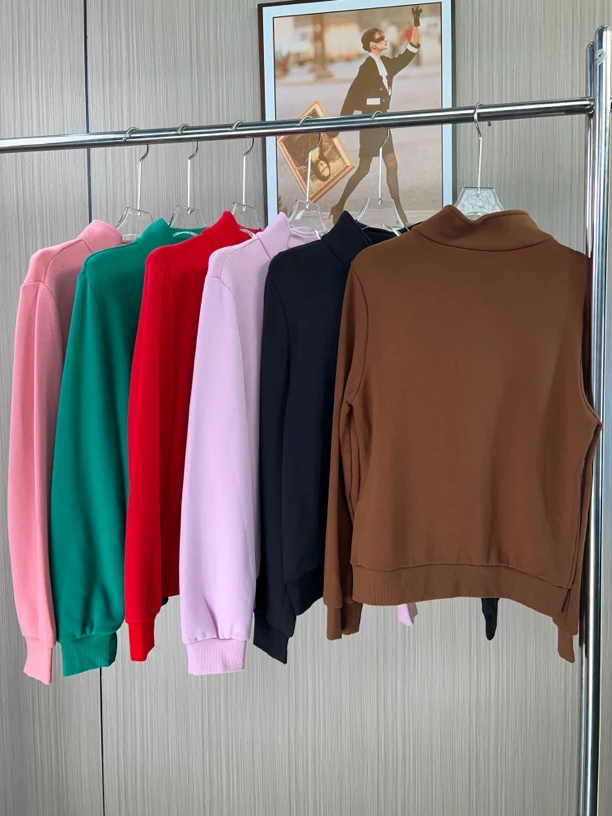 4480品牌撤柜女装剪标时尚宽松长袖拉链款卫衣