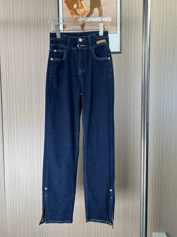 0420品牌撤柜女装剪标蓝色时尚百搭显瘦牛仔裤