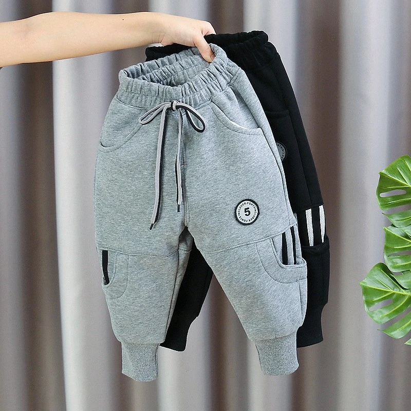 男童加绒裤冬季儿童新款卫裤小童洋气保暖秋冬棉裤宝宝一体绒长裤