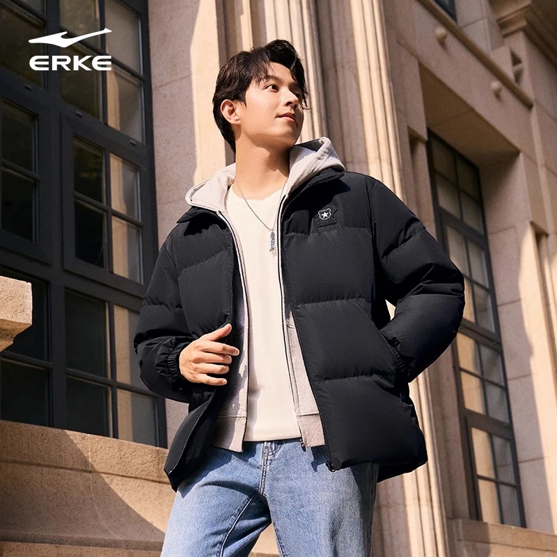 鸿星尔克电池熊猫丨冬季新款羽绒服防泼水男子羽绒外套夹克-1061