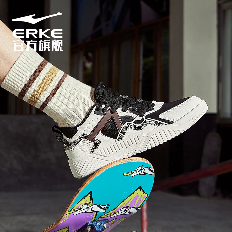 erke/鸿星尔克2025新款情侣款百搭增高休闲运动板鞋 52122301050