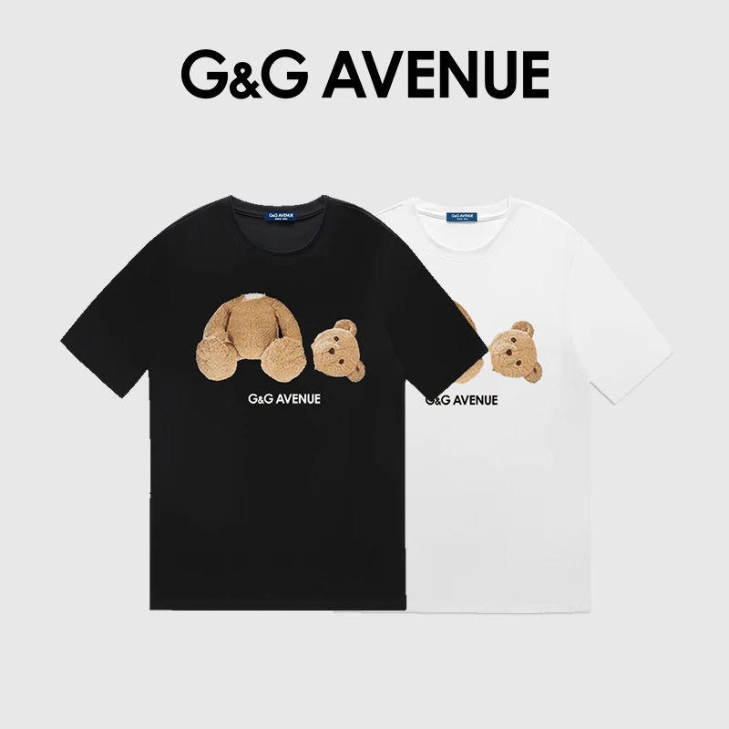 G&G AVENUE轻奢潮牌纯棉短袖T恤男女同款透气舒适宽松版型上衣