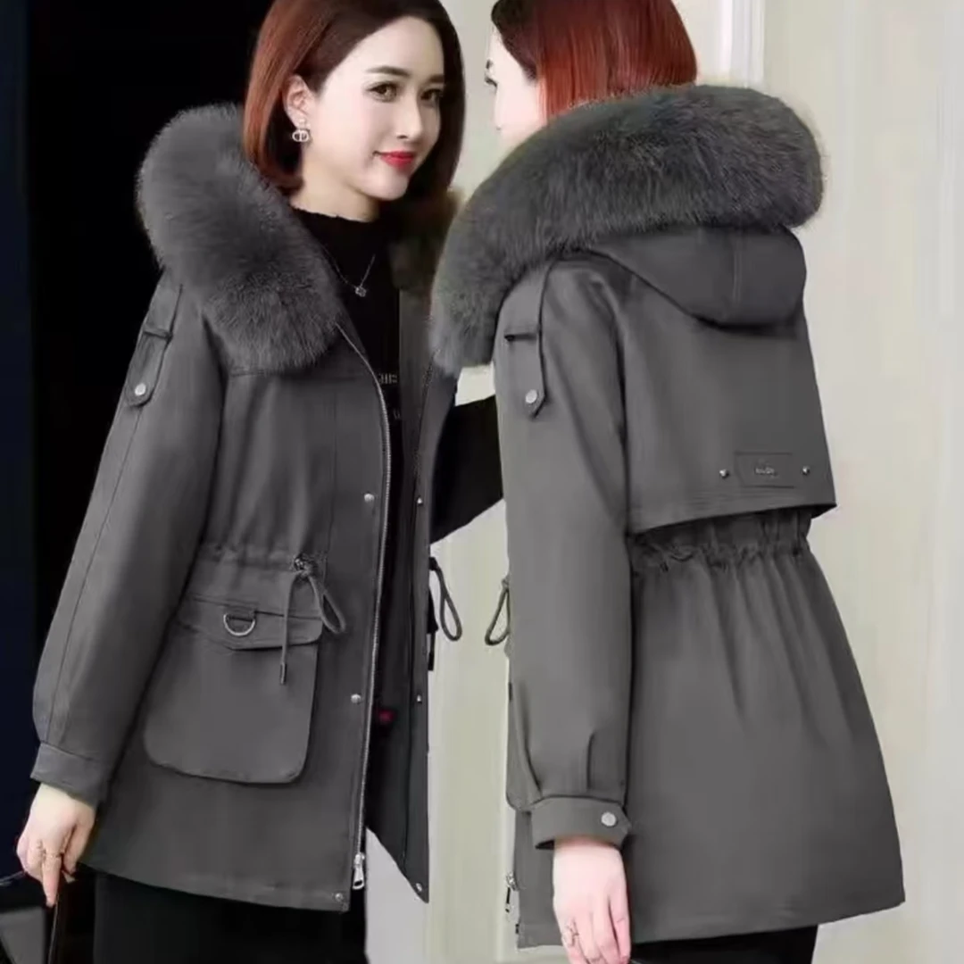 75长新款外套皮草派克服女真女款獭兔毛内胆可拆卸毛领时尚新品