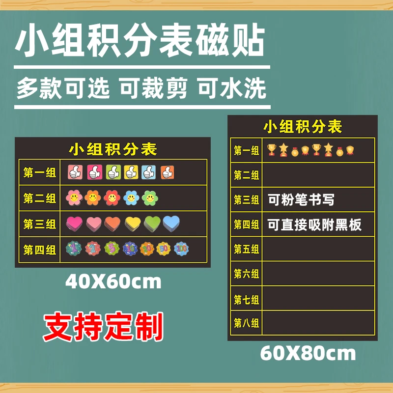 磨砂小组积分表黑板贴班级评分表评比栏小组竞赛比赛评分表可擦写