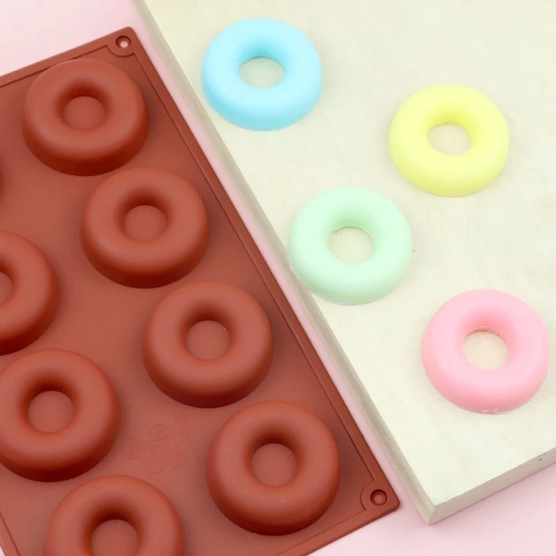 8连甜甜圈硅胶模具硅胶模具钵仔糕米糕烘培模耐高温