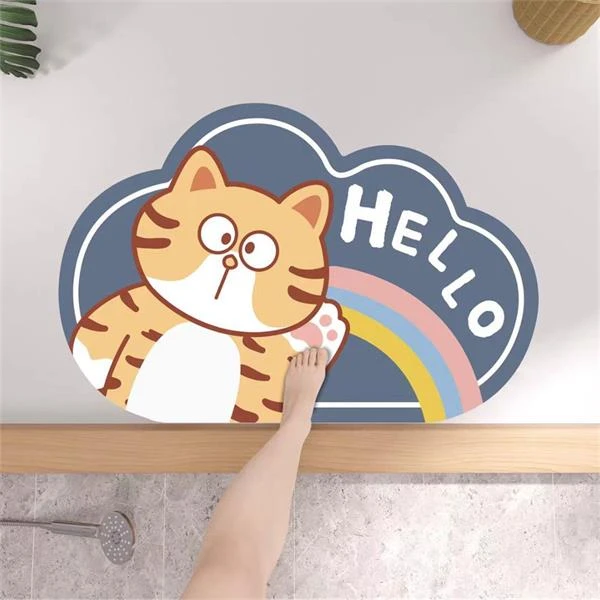 新款硅藻泥软硅胶浴室防滑卫生间吸水容易清理垫入户门地毯速干