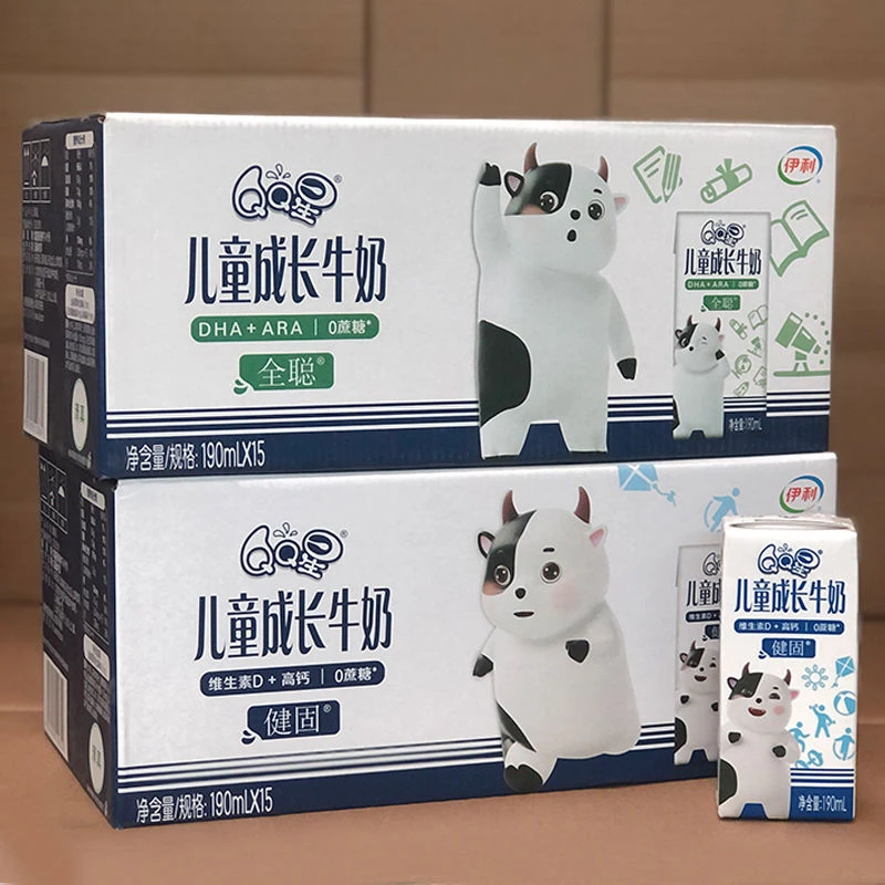 1月产 伊利QQ星儿童成长牛奶全聪型健固型190ml*15盒原装