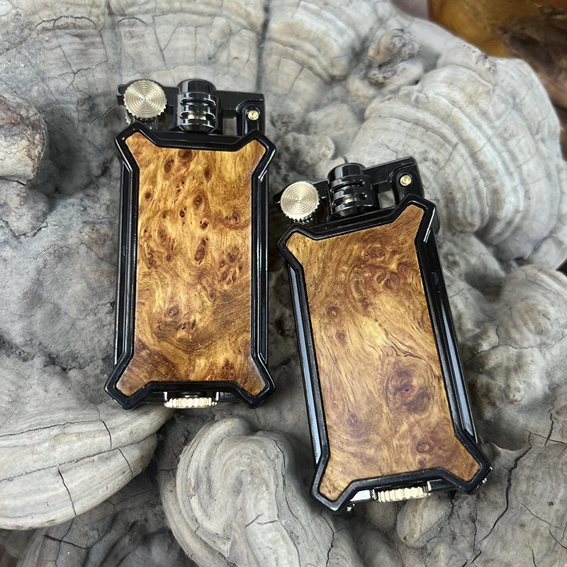 缅甸花莉木首领创意打火机男士经典刻字高档煤油网红防风便携薄款