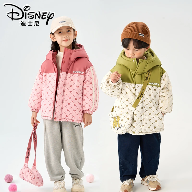 Disney/迪士尼儿童羽绒服M款拼色男女童冬季加厚外套XME4SU508