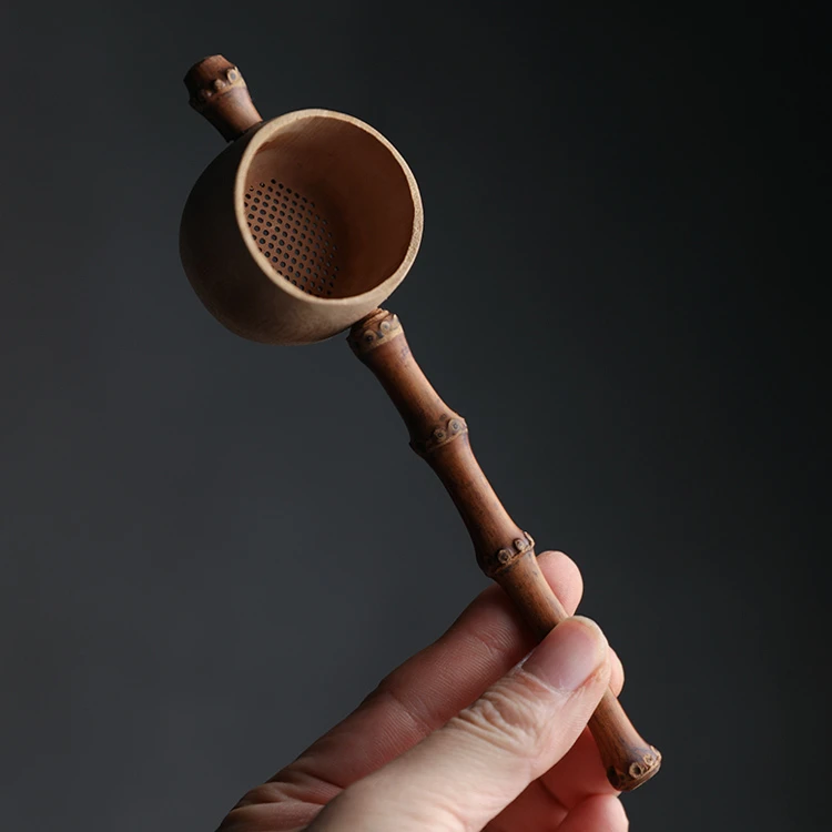 天然竹根茶滤打孔茶漏竹制茶滤茶叶过滤器竹节滤茶器功夫茶具茶道