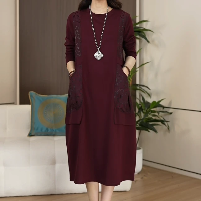 7670秋季新款时尚洋气减龄长袖连衣裙