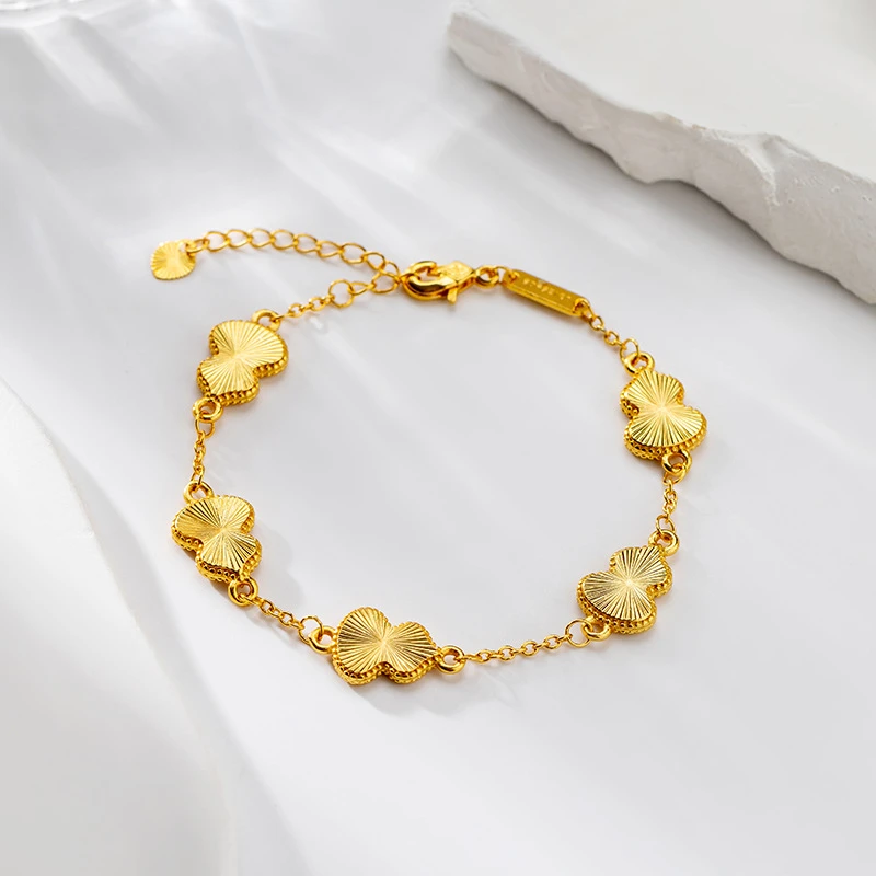 合金手链 气质轻奢时尚百搭复古小众古法金手链