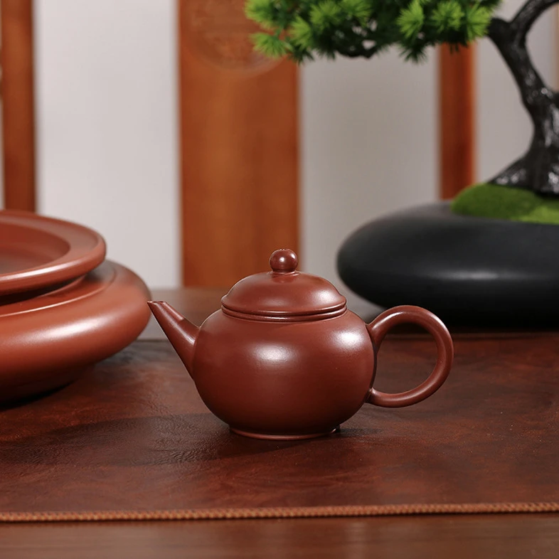 纯手工大红袍手工水平壶手拉壶三杯冲茶罐功夫工夫家用潮州朱泥