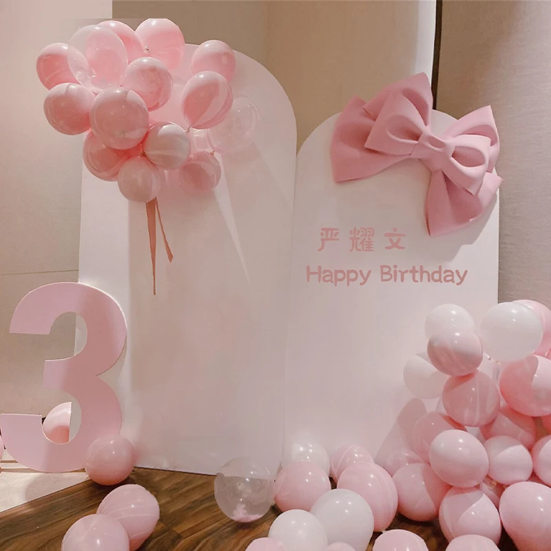 宝宝生日气球布置ins背景墙kt板装饰儿童派对男女孩周岁场景布置