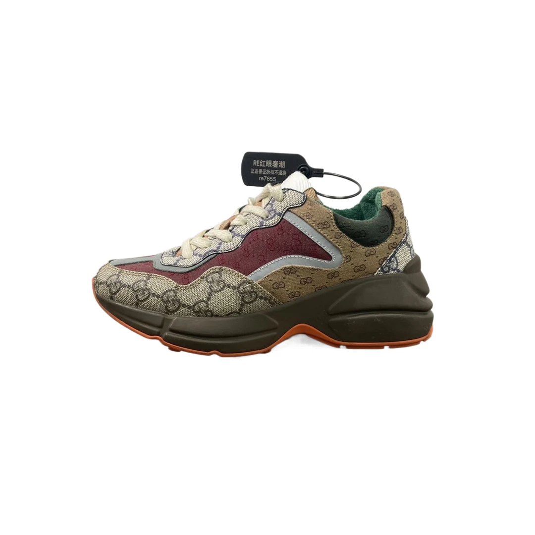 35.5码 GUCCI/古驰 棕色满印老爹鞋 95新 re7855