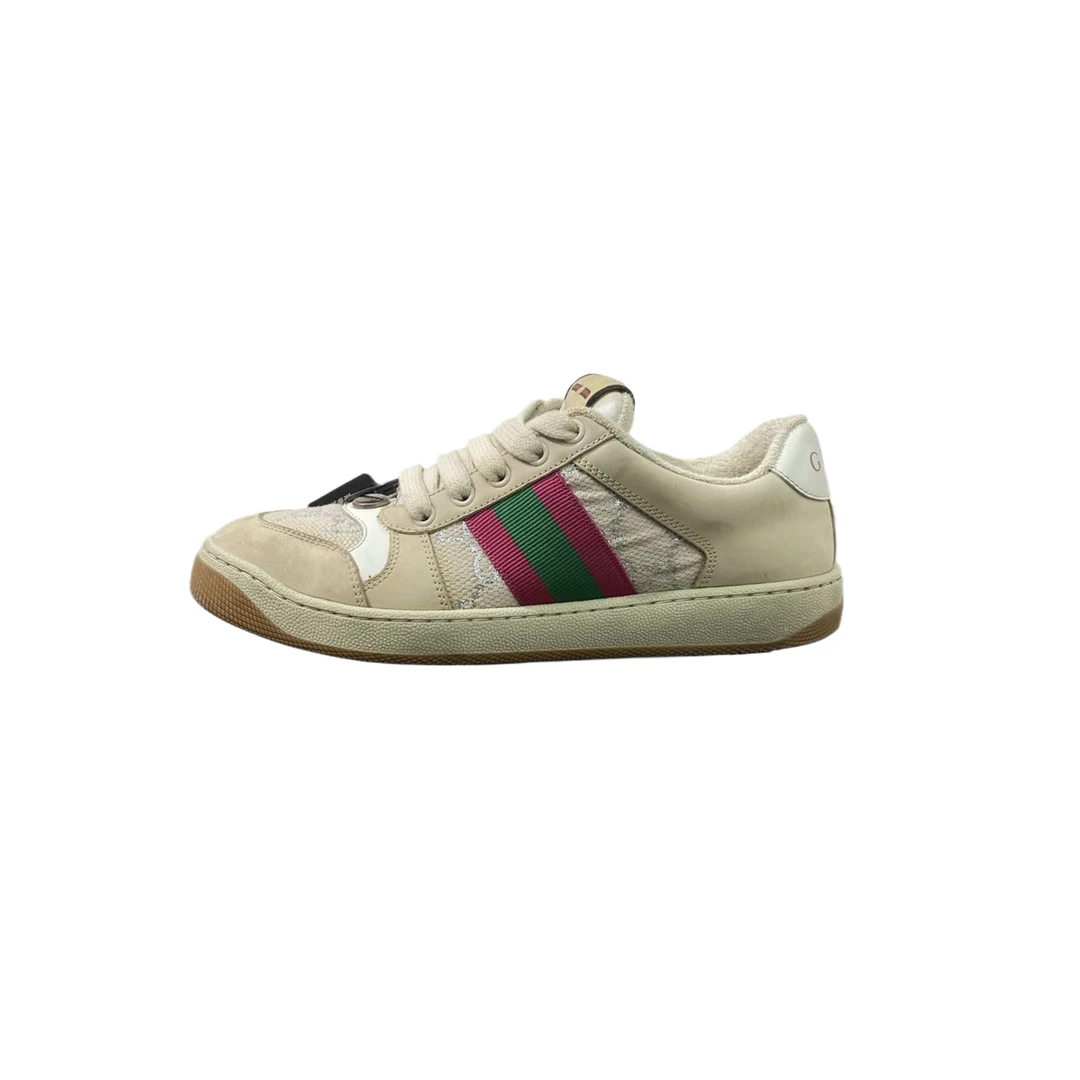 【福利】37码 GUCCI/古驰 粉老花白尾脏脏鞋 95新 re7114