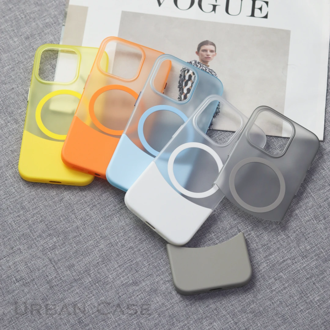 夏日磨砂拼接磁吸适用iPhone17promax手机壳苹果16promax防手汗