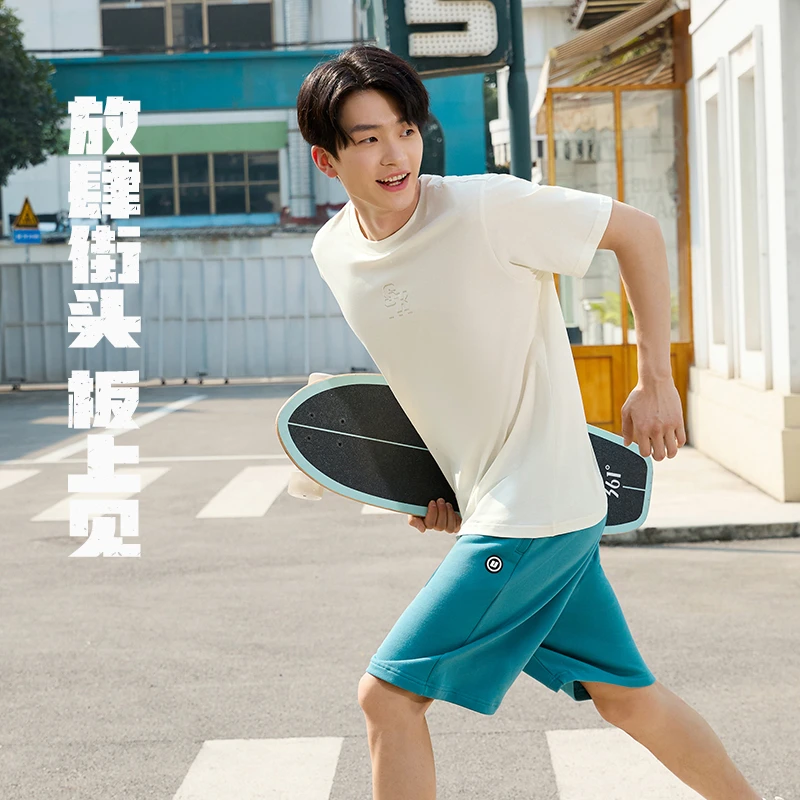 361°运动t恤男女同款2025夏季休闲上衣圆领短袖情侣t恤