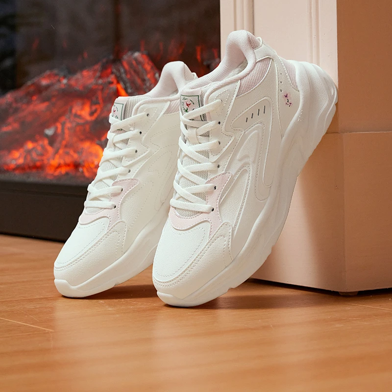 361°女鞋运动鞋2025年冬季新款复古361度女加毛时尚鞋PB