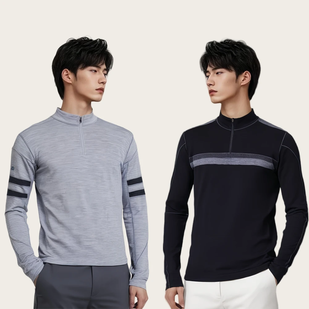 美利绵奴羊毛男户外登山徒步加厚半拉链保暖运动上衣恒温保暖M31