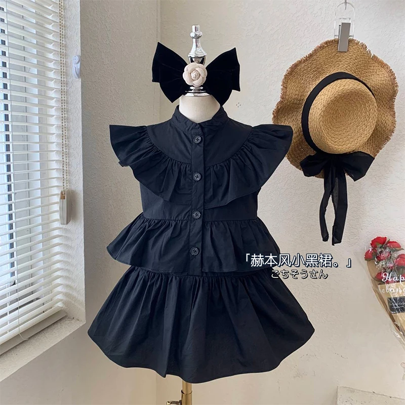 【本妈】"赫本的生日派对"小香风黑色花边连衣裙dy829