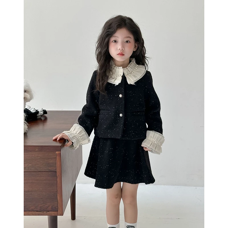 【本妈】冬"山茶与寻"女童小香风加厚气质上衣+半身裙24567 49‘9’