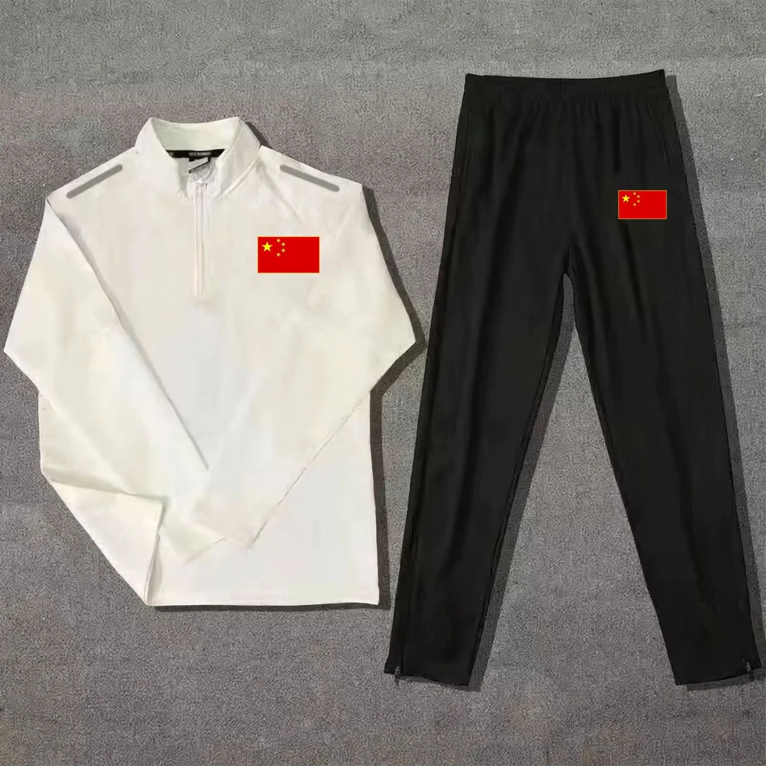 POLO男女秋冬反光半拉链长袖体育生训练服上衣田径服打底速干衣潮