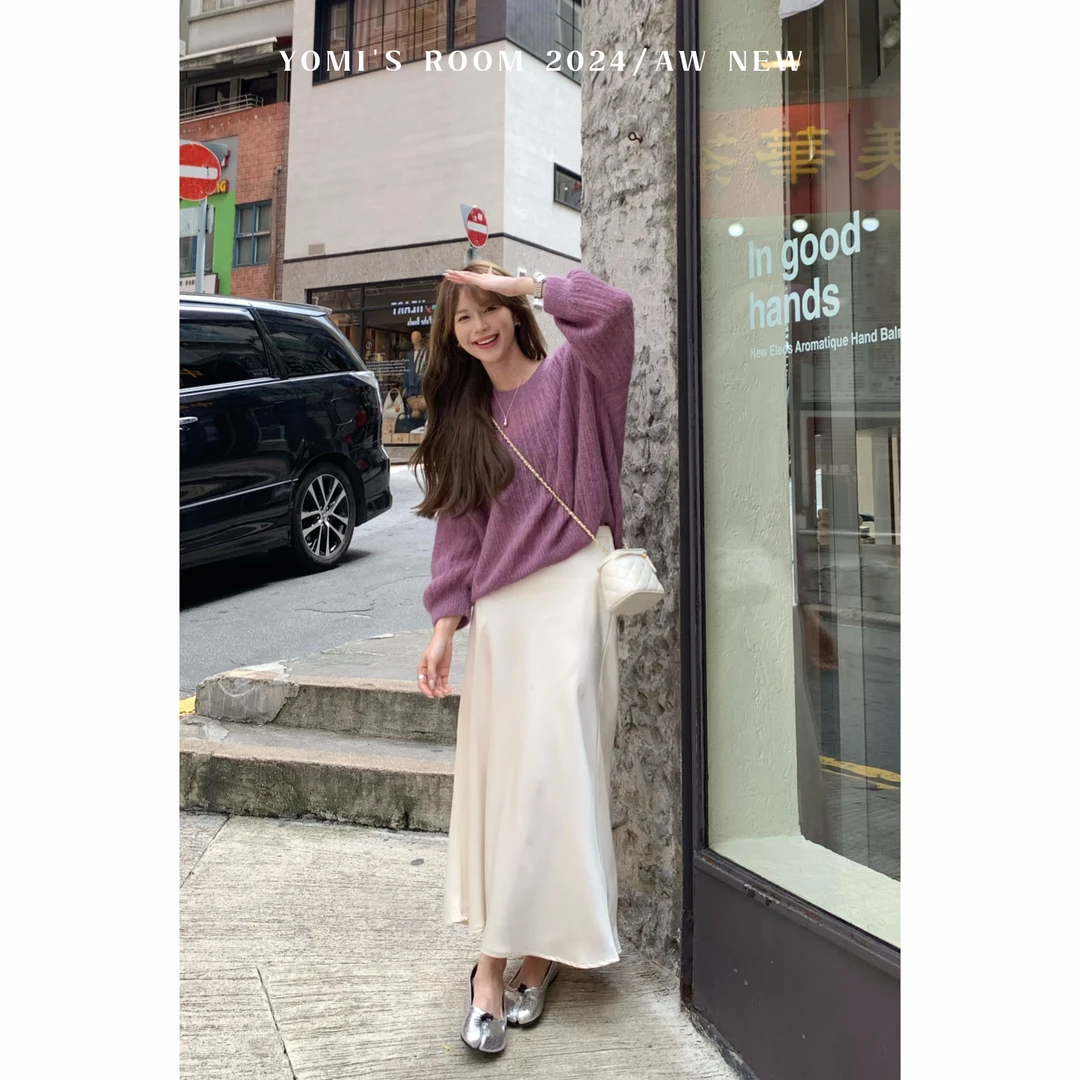 【现货】YOMI小个子定制【摩登米兰】丝光缎感小个子半身裙瘦长气质