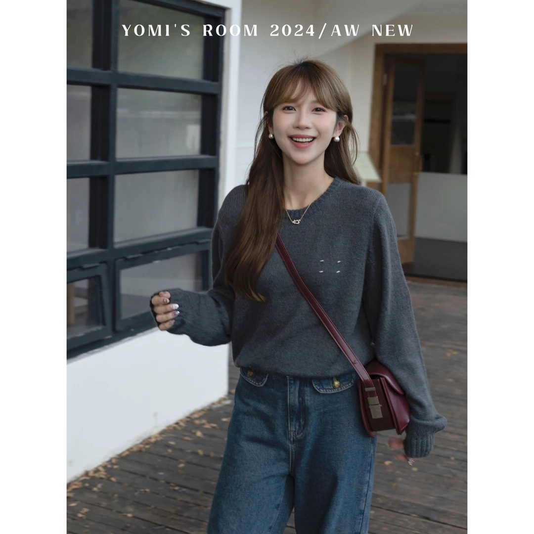 【现货】YOMI小个子定制【丽斯小姐】极简松弛感高级百搭显瘦毛衣冬季