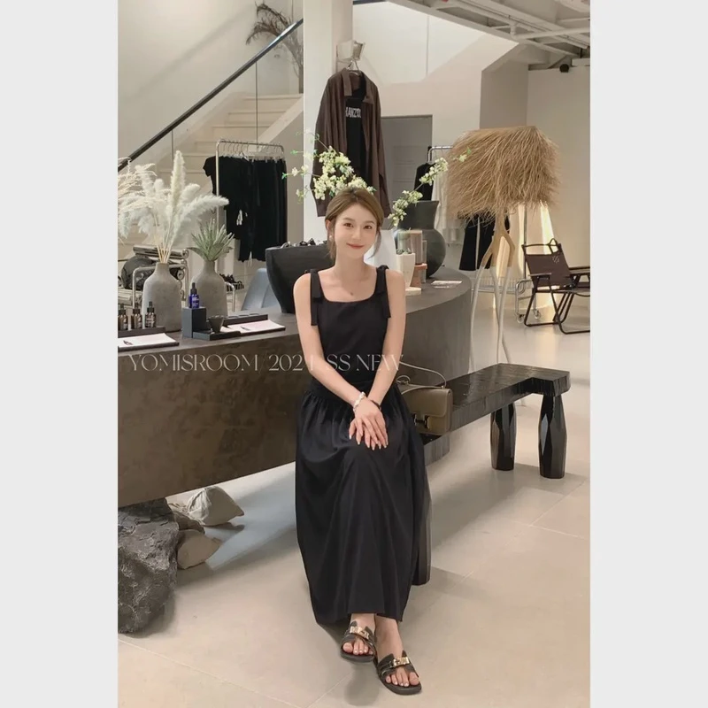 YOMI小个子定制【半熟优雅】气质极简设计感连衣裙夏季百搭简约