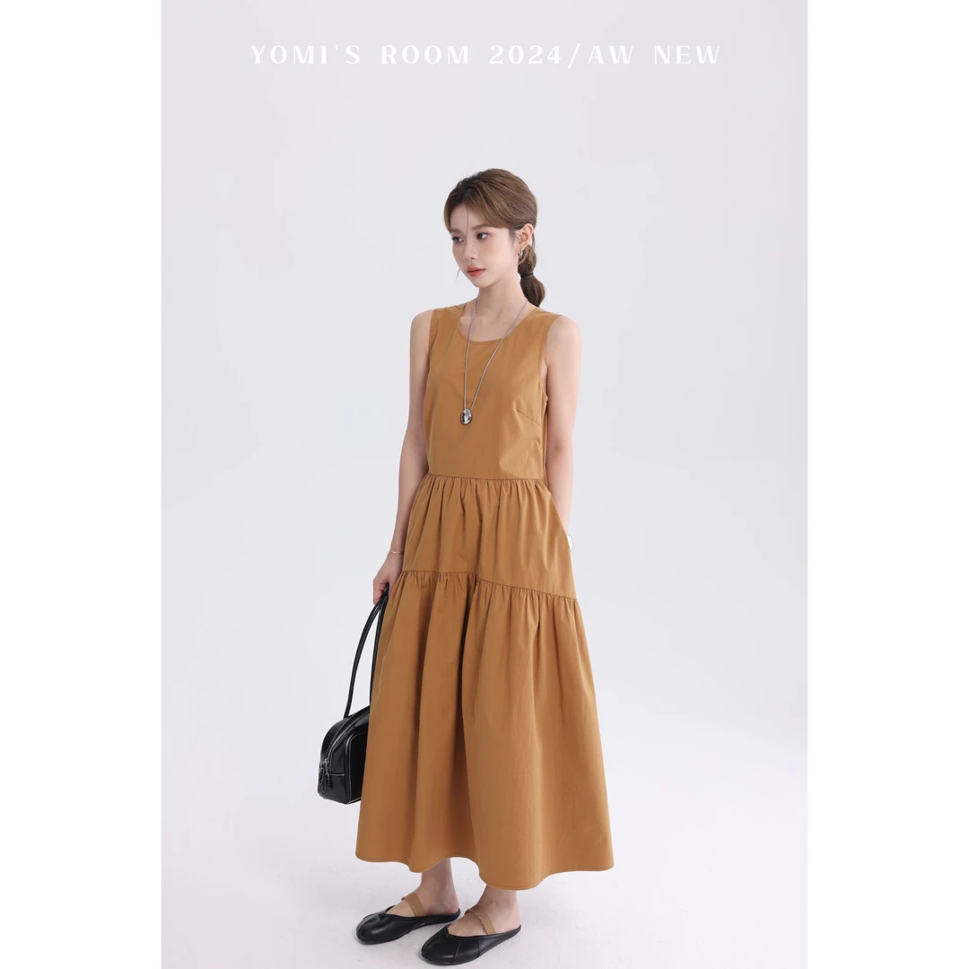 【现货】YOMI小个子定制【香颂巴黎】气质百搭设计感连衣裙女秋季新款