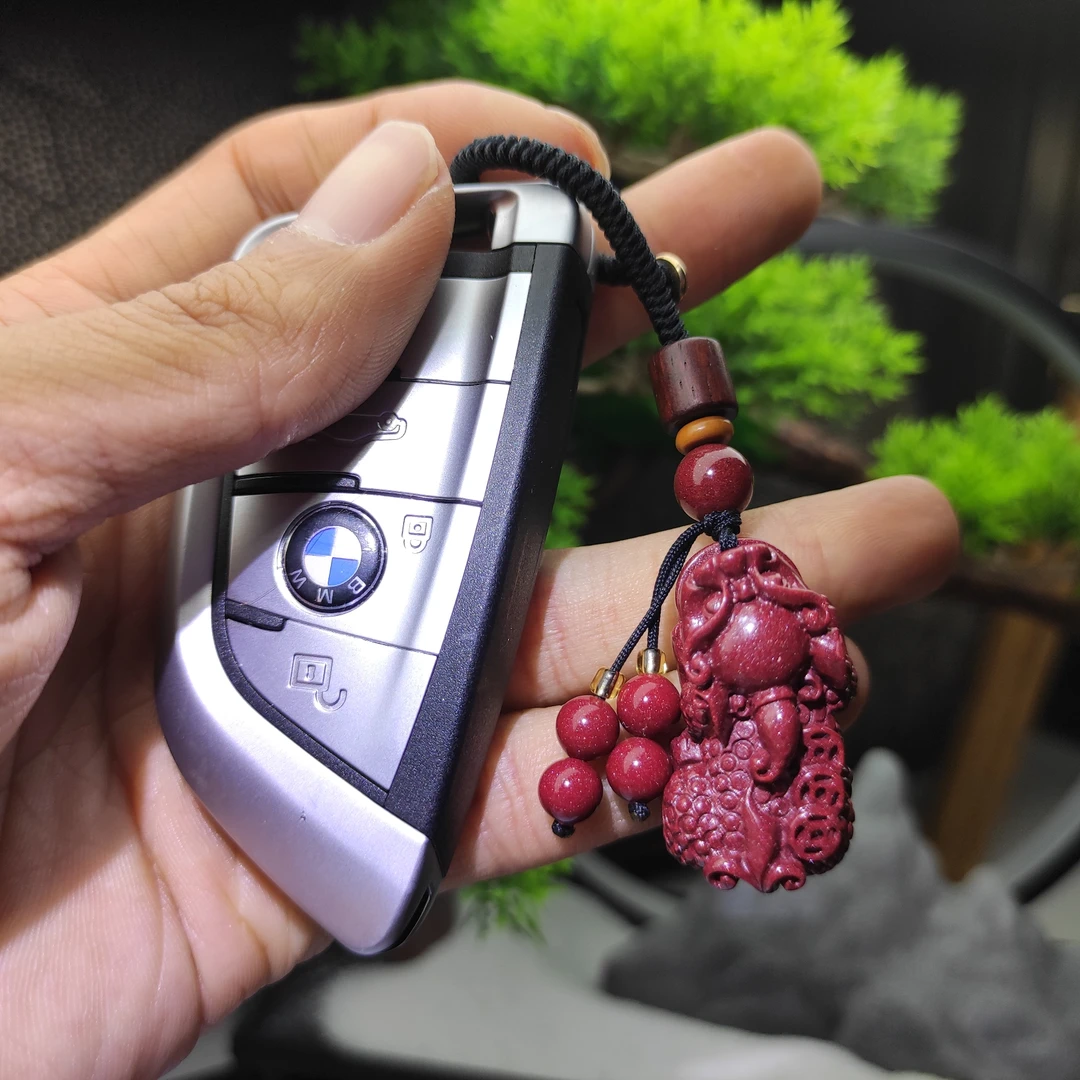 天然辰砂【诸事顺意】保真朱砂高含量紫金砂  貔貅钥匙扣