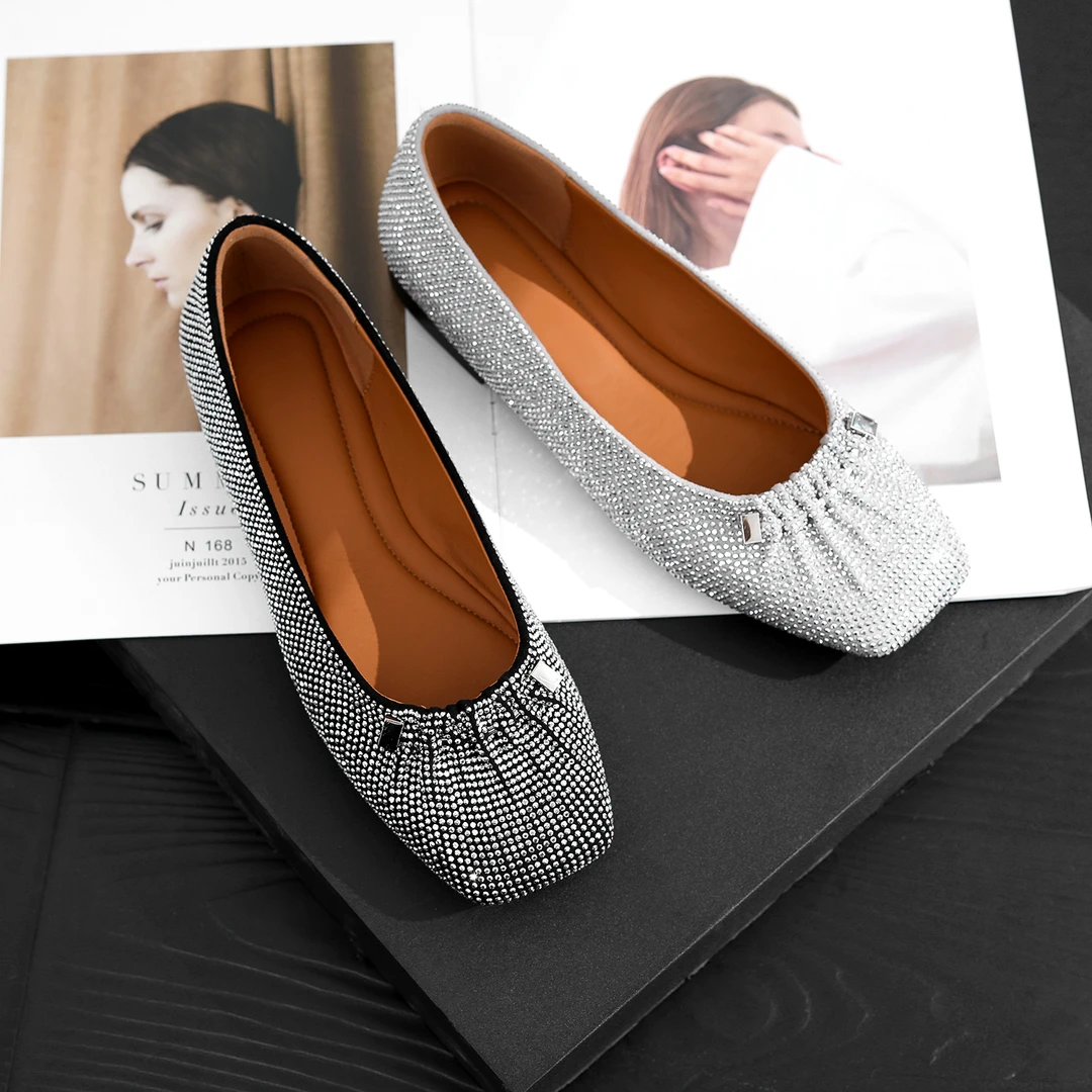 【心选●RIELOV】小羊皮满钻手工女士单鞋5C9107-1