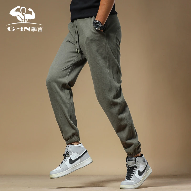 季言男士卫裤春秋款2025新款 美式重磅休闲裤潮牌针织束脚运动裤