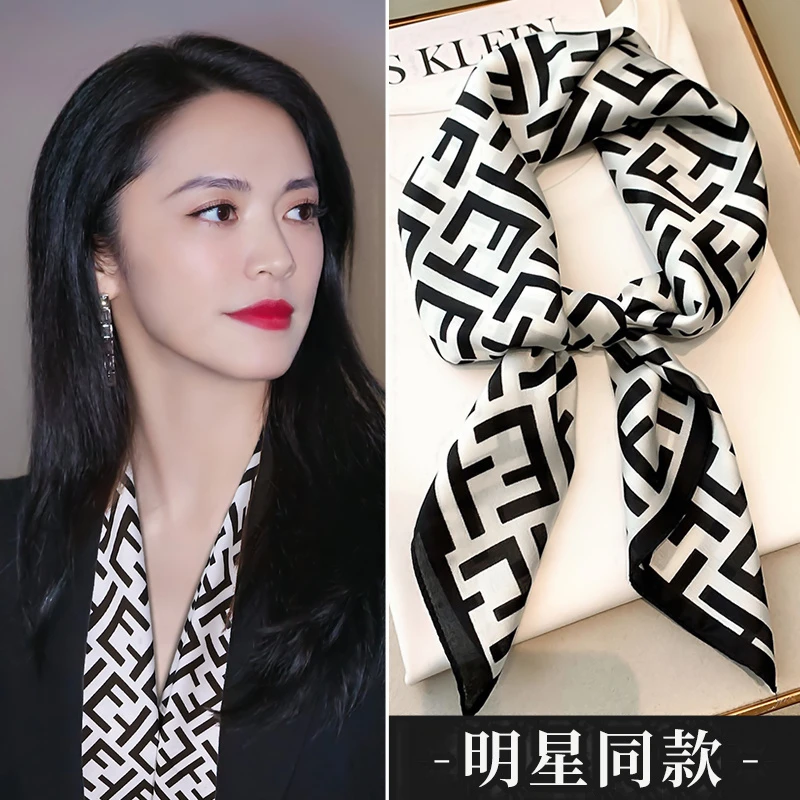 丝巾小方巾女高端头巾发带护颈职业小领巾百搭时尚洋气女人味围巾