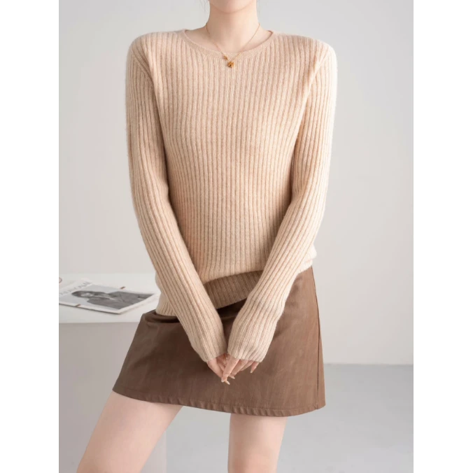 秋冬新款纯色百搭日常简约女式羊毛衫24DAK0815