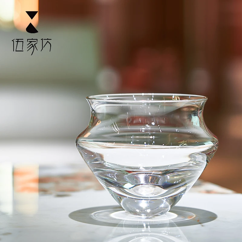 伍家坊水晶玻璃建水耐热茶道茶渣缸家用简约茶桌零配茶具送礼礼盒